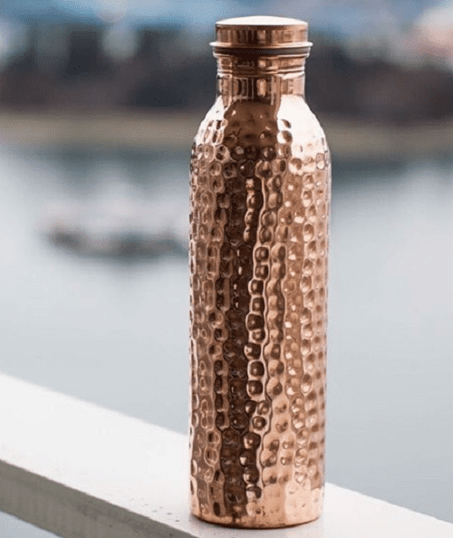 hammered copper water bottle